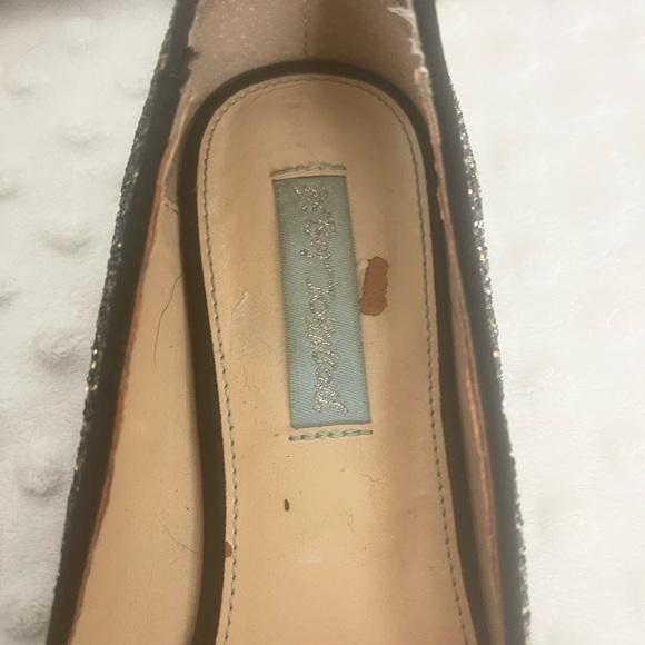 Betsey Johnson Amory Bow Glitter Flats Size 7.5 GUC - Picture 5 of 8